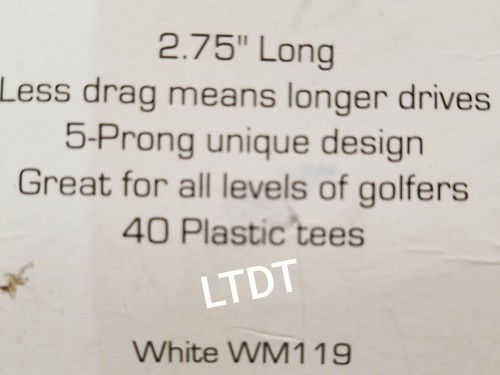 LOW DRAG WHITE GOLF TEES FOR WM119 40 PK READ - Picture 2 of 2
