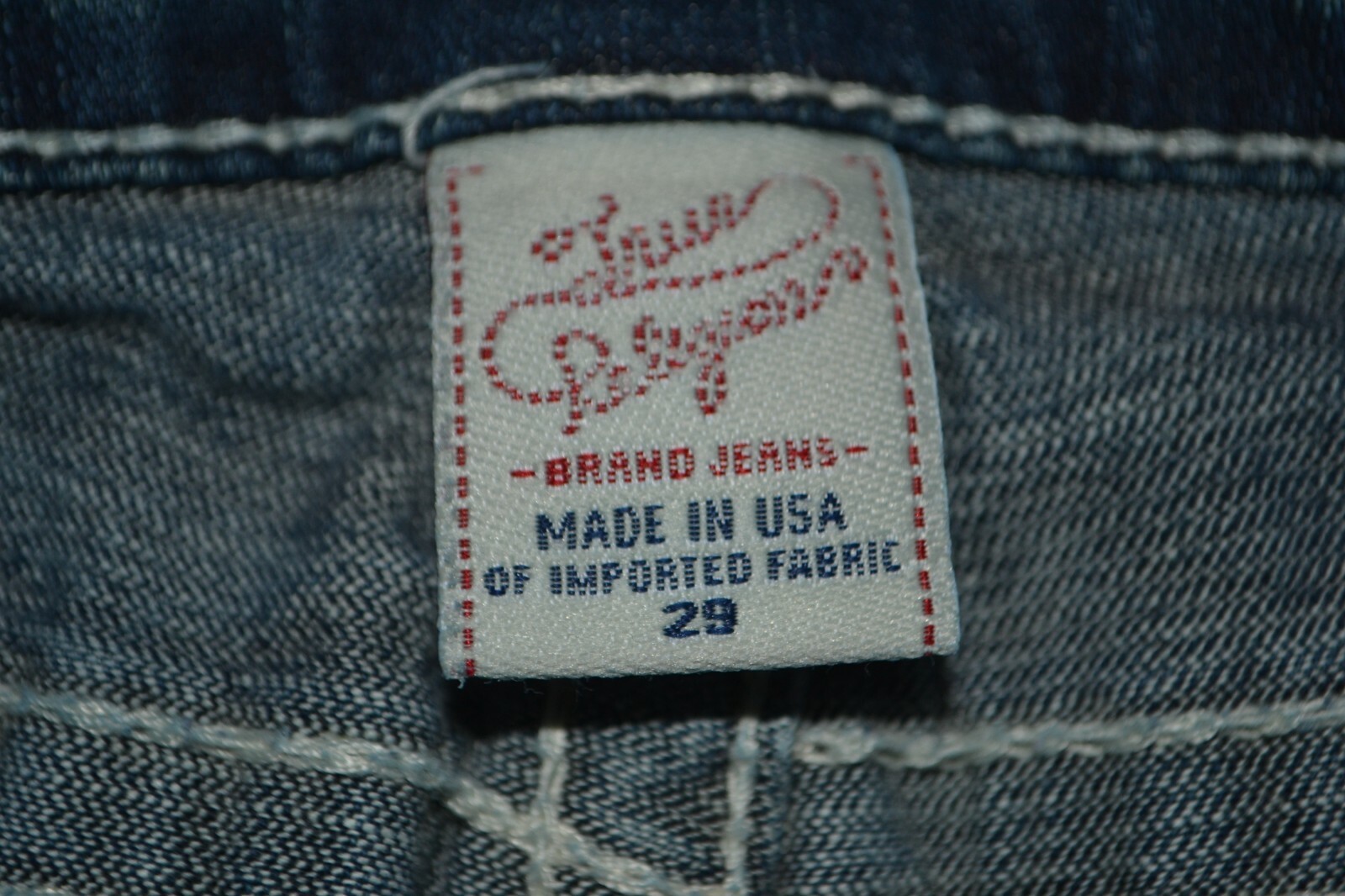 True Religion Women's Gina Big T Bootcut Logo U Pocket Blue Jeans Sz 29x34 thumbnail 9