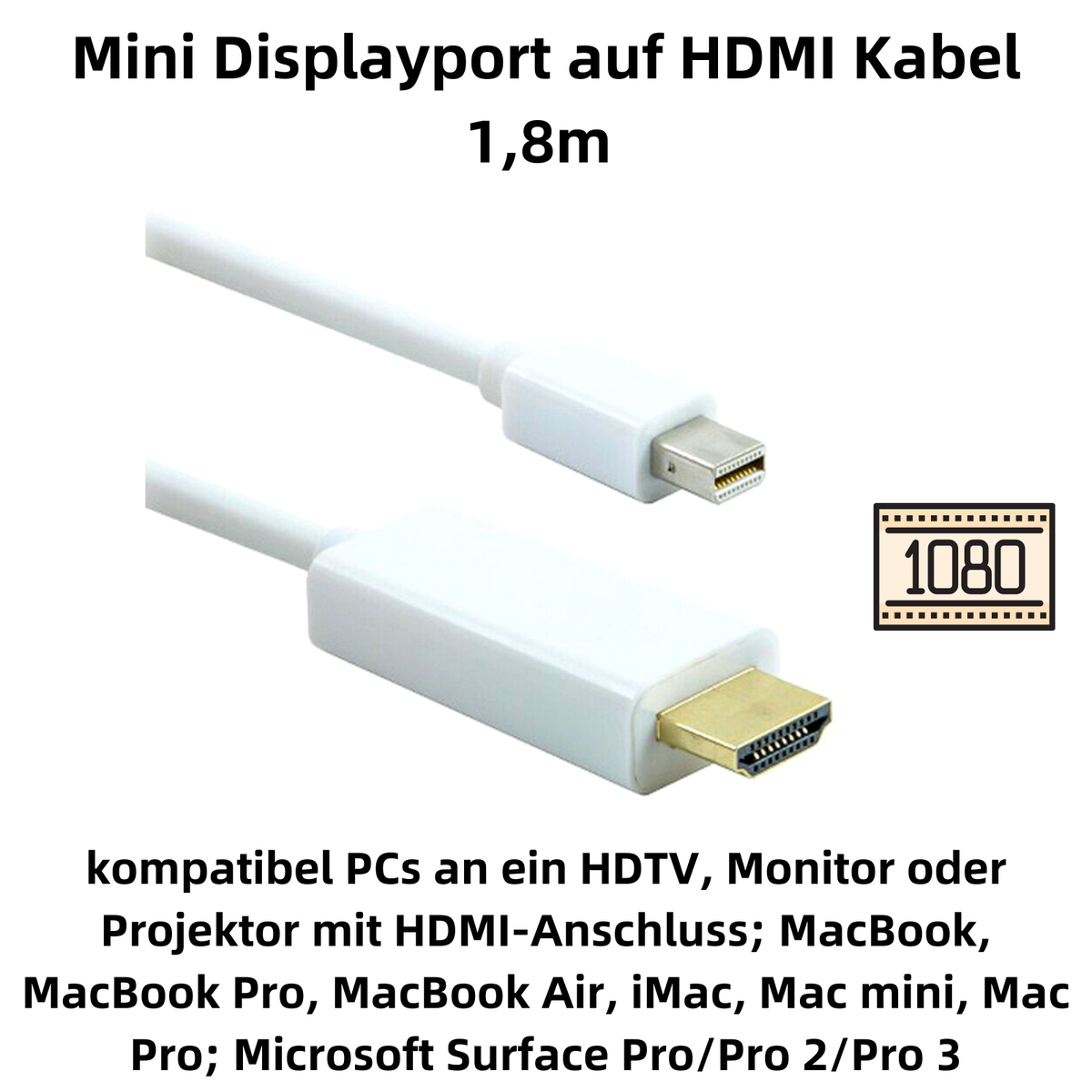 VALUE Mini DisplayPort - HDMI Adapter, Mini DP ST - HDMI BU - Electronic Components GmbH