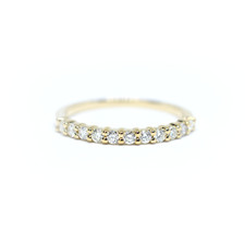 DIAMOND WEDDING BAND 14 K YELLOW GOLD 0.35 CT NATURAL DIAMONDS PRONG SET