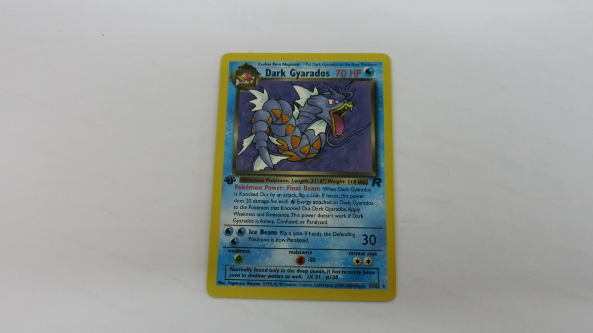 1ST EDITION DARK GYARADOS NON HOLO TEAM ROCKET POKEMON CCG 25/82