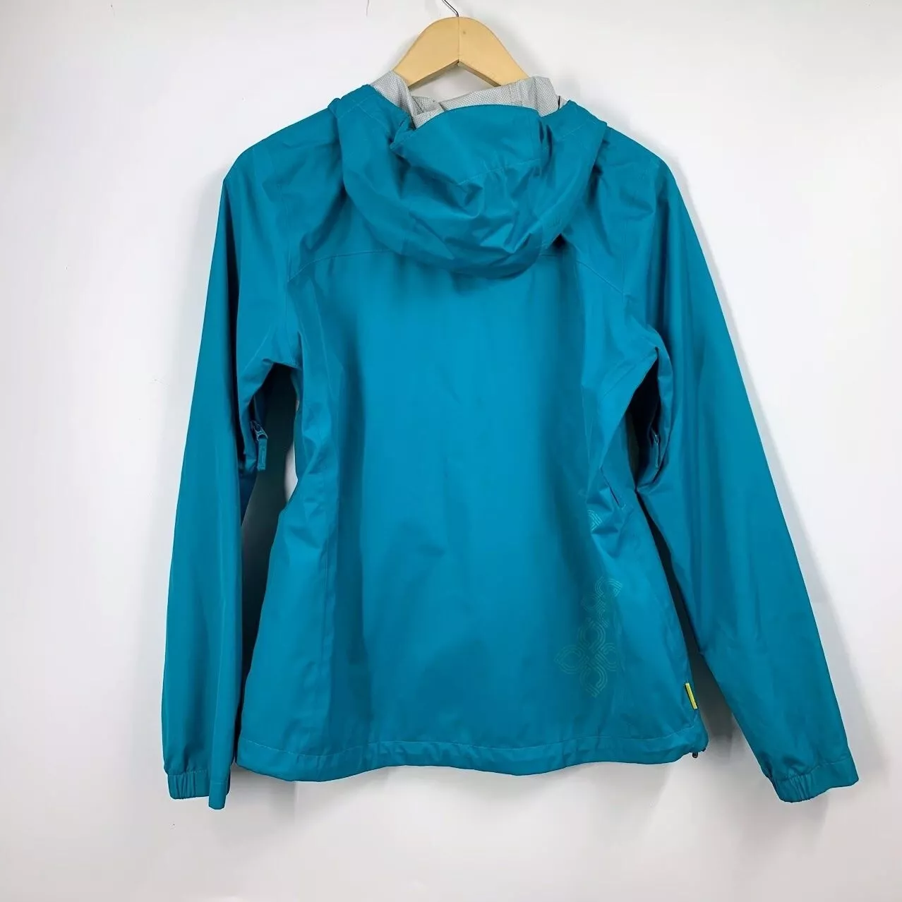 lole nylon waterproof full zip long sleeve hooded raincoat jacket