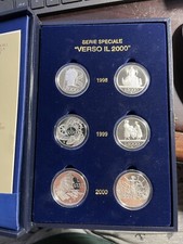 ITALIA "SERIE SPECIALE DI MONETE AG PROOF "VERSO IL 2000"