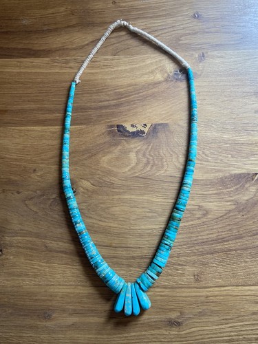 Vintage Native American Turquoise Heishi Necklace Navajo very large and heavy - Picture 4 of 10