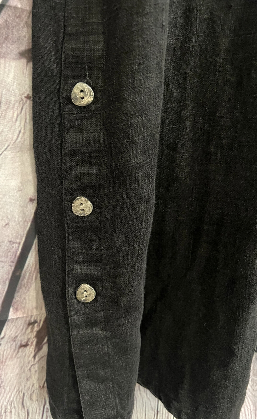 Studio Ease Black Starfish Shell Print Side Butto… - image 9