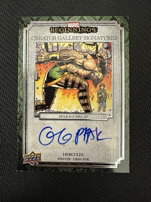 2022 Marvel Beginnings Hercules Greg Park Auto CP-GP