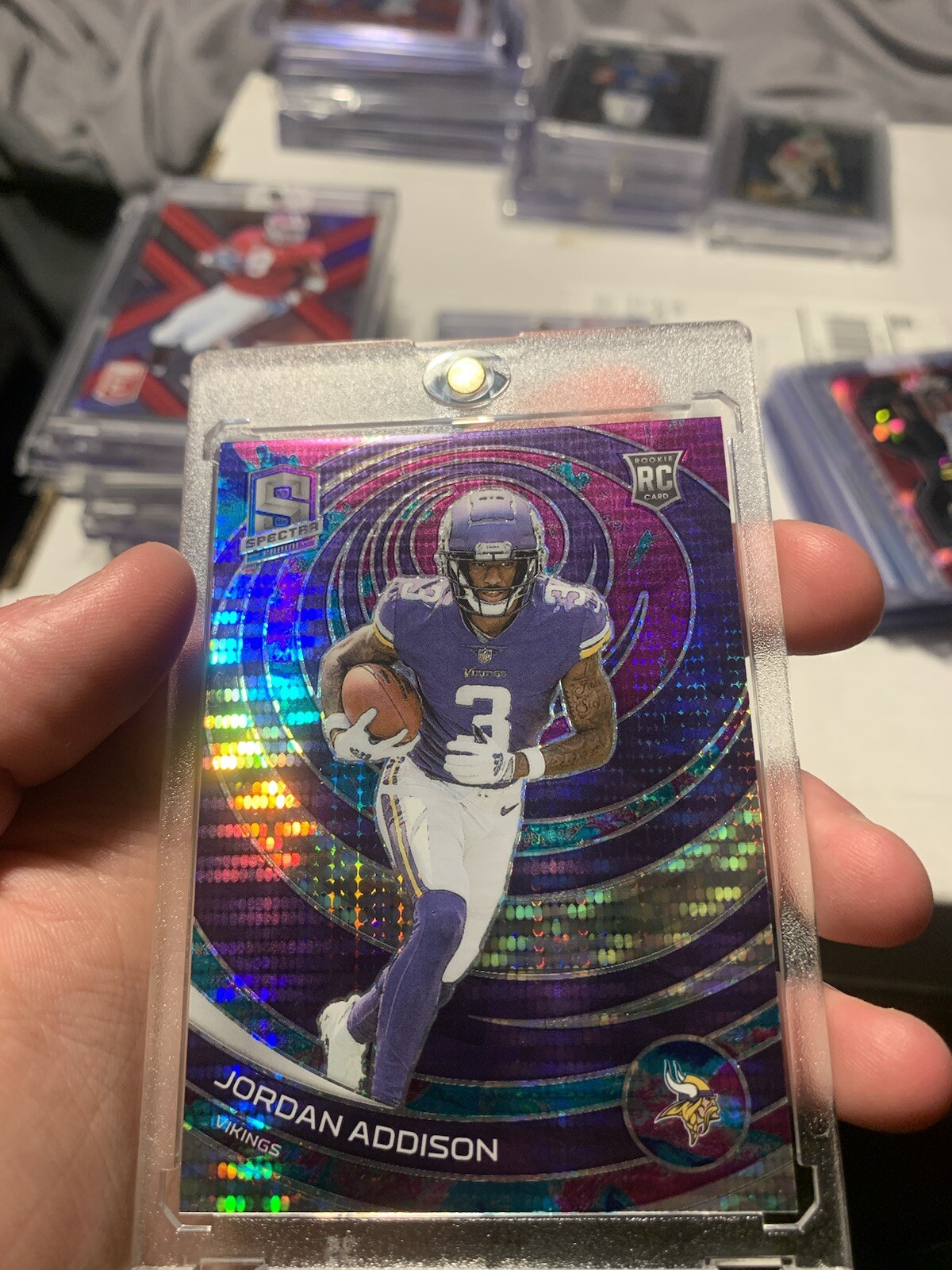 2023 Panini Spectra - Rookies Jordan Addison #129 Celestial Prizm /99 (RC)