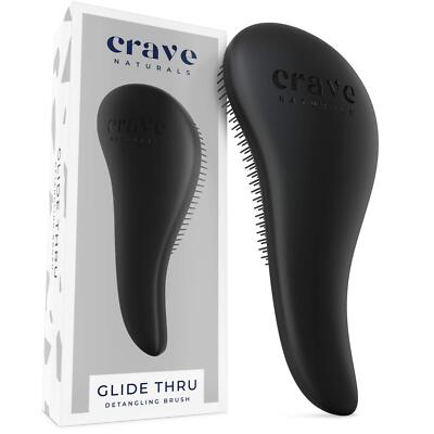 Crave Naturals Glide Thru Detangling Brush for Adults & Kids Hair. Styling Brush