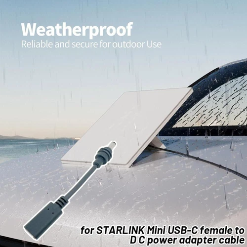 USB-C Female To DC Cable DC Plug Cable Converter for Starlink Mini Outdoor