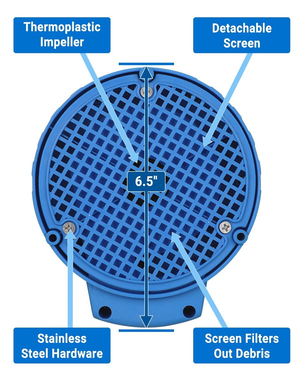DEKOPRO Submersible Water Pump 1/3 HP 2450GPH Utility Pump