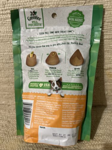 Greenies Pill Pockets For Dogs Capsule Size Natural Soft Dog Treats, Chicken - Picture 3 of 3