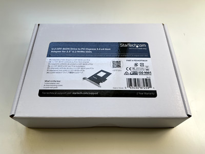 StarTech U.2 SFF-8639 Drive to PCI-Express 3.0 x4 Host Adapter for 2.5'' NEW