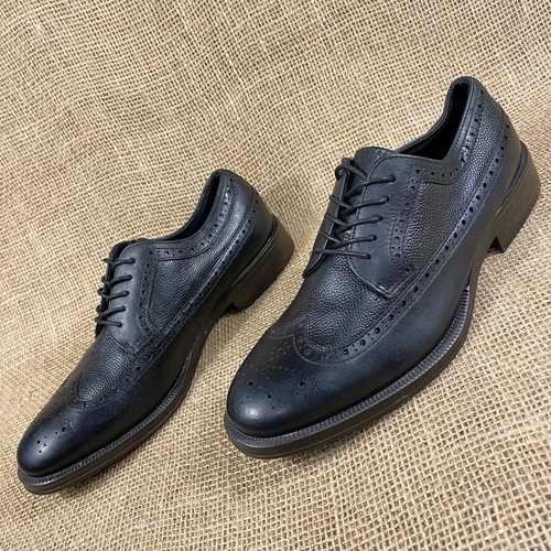 Mens Aldo wingtip oxfords black leather 