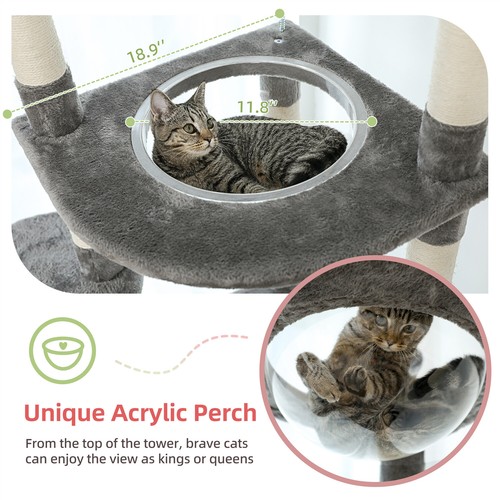 PAWZ Road Cat Tree Scratching Post Cat Tower Floor to Ceiling Scratcher Bed Toys - Picture 30 of 38