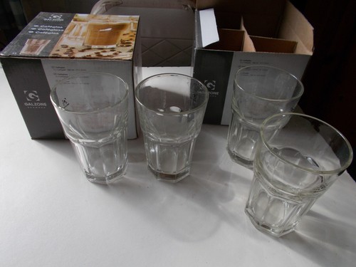 Heavy Duty Glass Tumblers : Packs of 8 "Cafe Glass" Choice Of Sizes Galzone - Picture 3 of 22