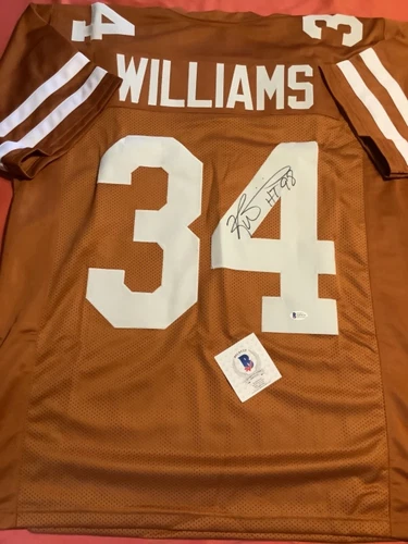 RICKY WILLIAMS SIGNED JERSEY TEXAS LONGHORNS FOOTBALL HEISMAN BECKETT COA