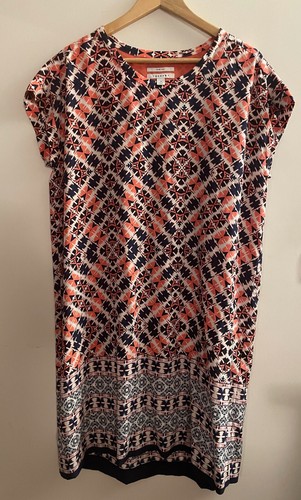 TRENERY PURE SILK PATTERNED SHIFT DRESS SIZE 16 - 第 1/4 張圖片