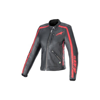 Alpinestars Stella Dyno Lederjacke Damen (Schwarz/Rot) Gr: M
