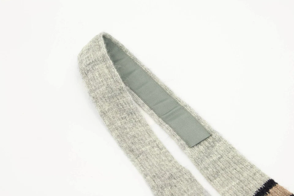 NWT Brunello Cucinelli Men Alpaca-Wool Blend 3-Tone Stripe Knitted Necktie A242 - Image 3 of 4