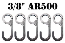 3/8" AR500 Steel Shooting Target Hanger Range Conduit Hooks for 1" Pipe - 5pc