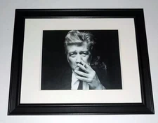 Framed David Lynch 2019 Cult Director B/W Print in Glass Frame 14" by 17"