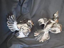2 Vintage Kay Finch California Ceramic Love Birds Doves silver Anniversary rare