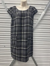 Gap Muumuu Tunic Dress Wool (60%) Blend Cap Sleeve Gray Plaid Fully Lined Size 8