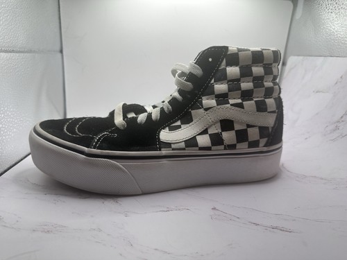 VANS Sk8-Hi Black white Checkers Suede & Canvas - Size 6.5 Women, 5.0 Men - Picture 11 of 16