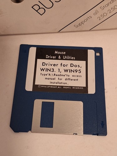 Manhattan New Old Stock 3 Button Bus Mouse With ISA Card And Drivers IBM PC - Picture 2 of 5