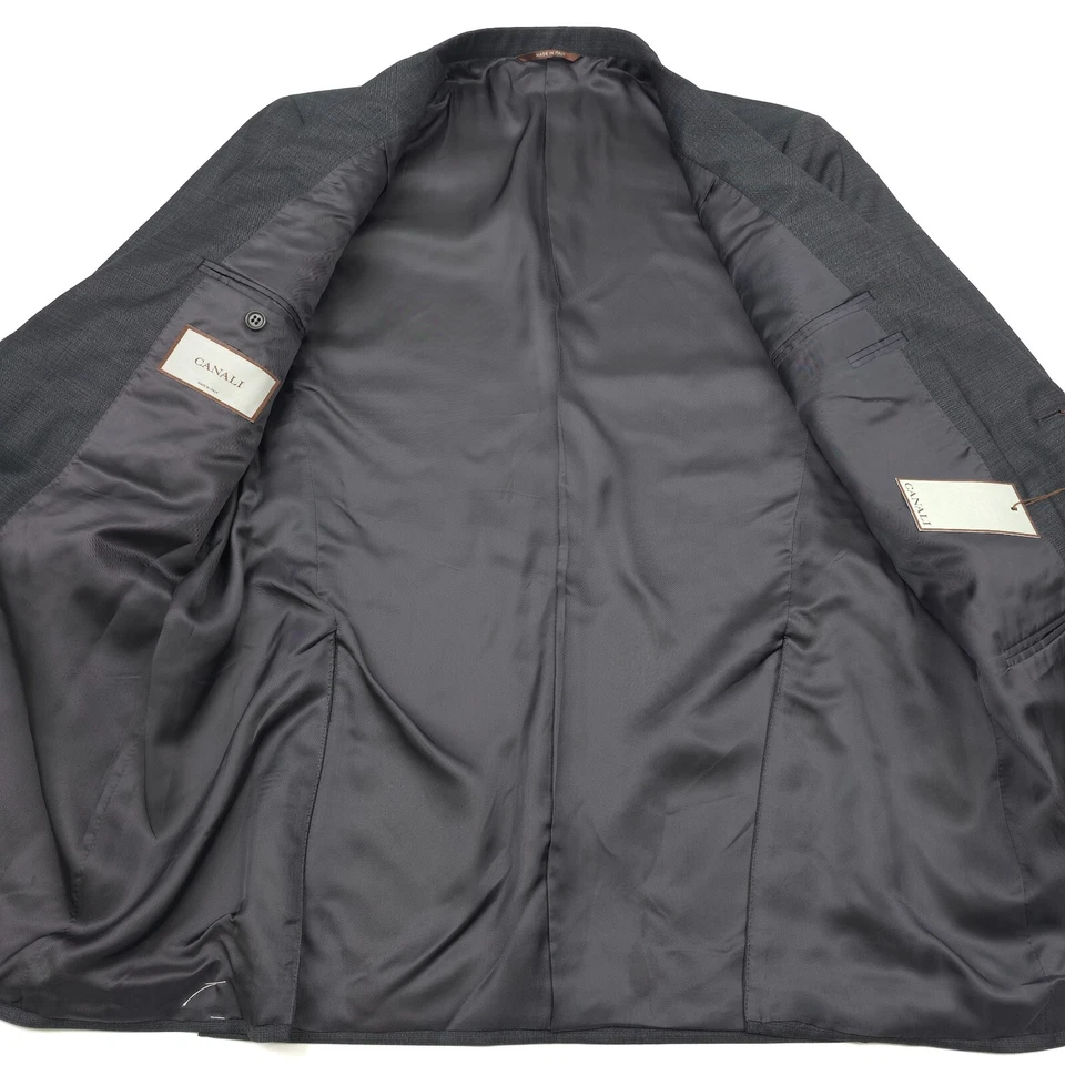 $2095 Canali Capri Sharkskin Dark Green Wool Suit Mens Size US 42L (Italy 52L) - Image 3 of 4