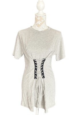 Forever 21 Corset T-shirt Dress GREY -Size Small | eBay
