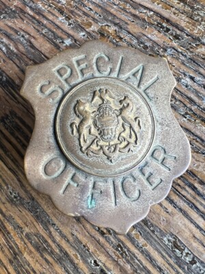 Antique 1800s  Special Officer  Badge   Pennsylvania State Seal - Brass Pi