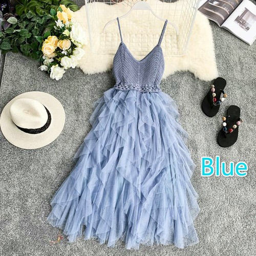 Damen Mädchen Slip Kleid Lolita Rüschen Netz Tüll Ballkleid Party Swing Abend - Bild 16 von 17