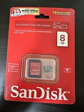 SanDisk 8GB micro SDHC Memory CARD Adapter for storing photos, videos  music