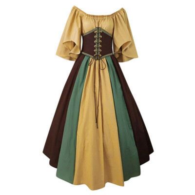 UK Women's Vintage Celtic Victorian Medieval Renaissance Gothic Cosplay  Dress | eBay