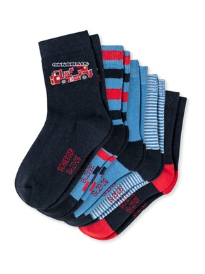 SCHIESSER Multi 5 Pack Kinder Socken Strümpfe Jungen lustig Bunt Streifen Car