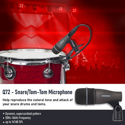 Samson DK707 7-Piece Drum Microphone Kit + 7 Mic Cables +