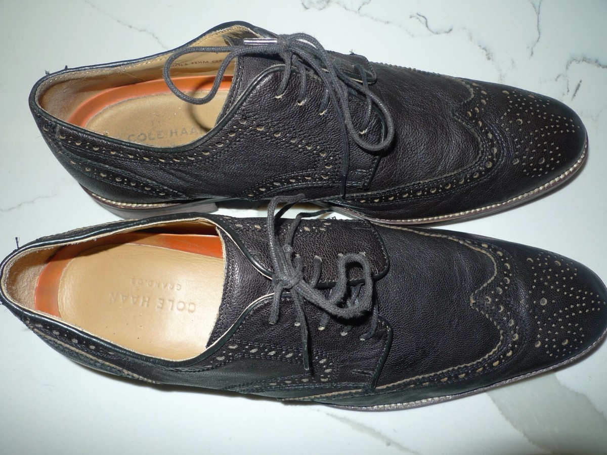 Cole Haan Grand OS Men’s Shoes Black Suede Lace Up Wing Tips Size 11.5 C22872F Cole Haan Grand OS Shoes Mens 11 M Black Suede Leather  main image 4