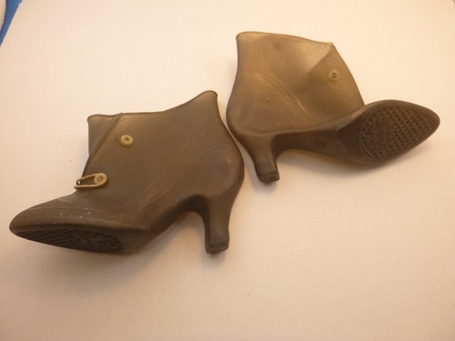 Vintage Rain Dears Rubber Rainboots for Mid Spike Low Heels Covers 6M by Lucky - Picture 3 of 6