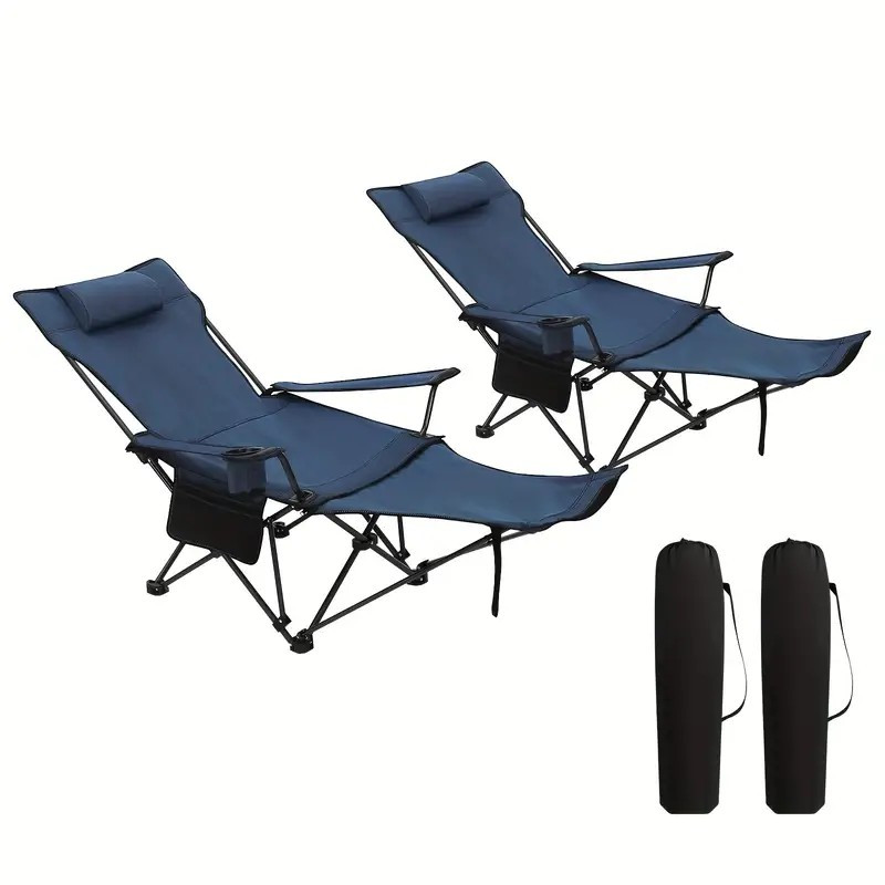 Chaise longue pliante réglable pour soulager le dos lot de 2 fauteuils de camping
