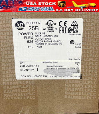 25B-D037N114 Allen Bradley ''Factory Sealed-2022'' Catalog 25B-D037N114 Ser A