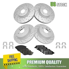 Front & Rear Drilled Rotors + Ceramic Pads for Infiniti G25 G35 G37 M35 370Z