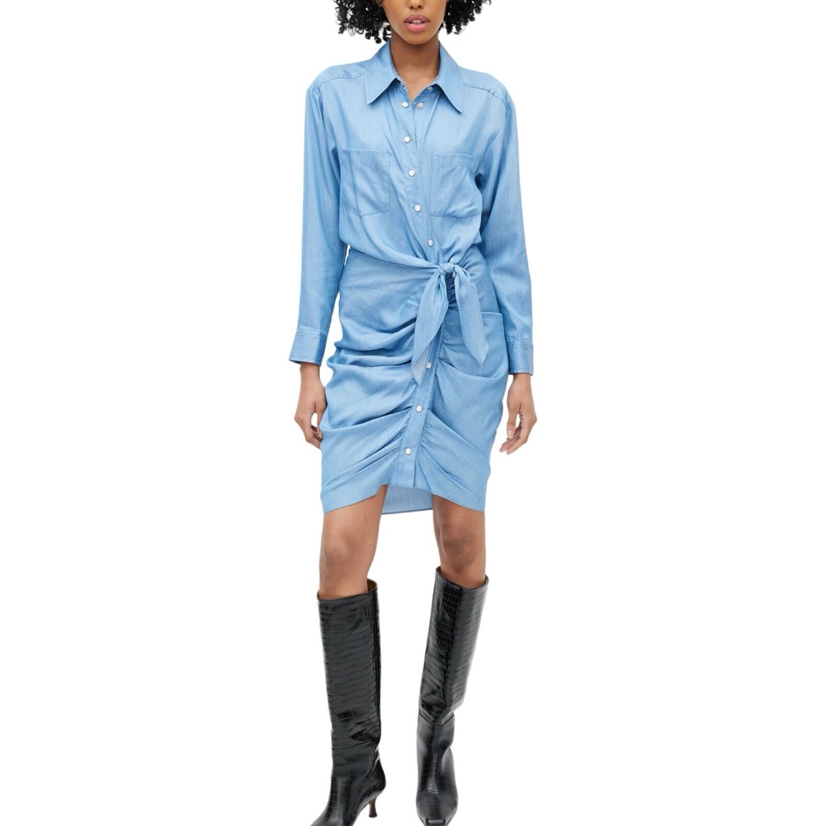 sierra ruched mini dress Few Moda | Sierra Linen Dress
