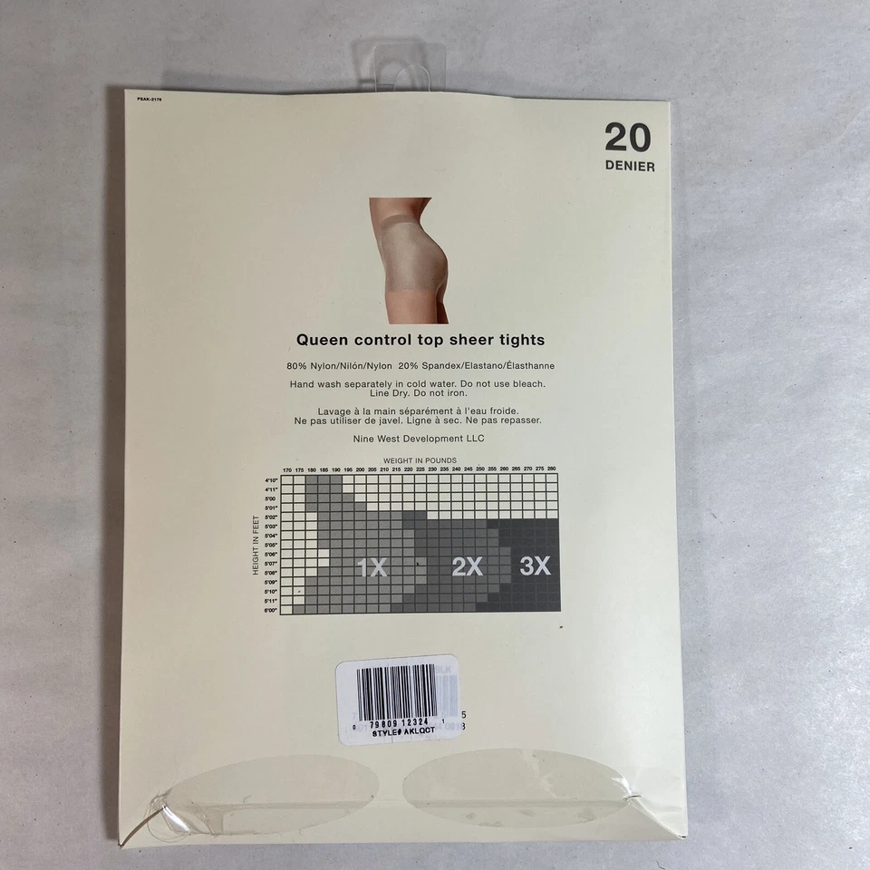 Pantimedias Anne Klein Pulidas Negro Transparente Queen 1X Control Top Puntera Reforzada Foto 4 de 4