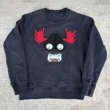 Moose Knuckles Sweater Mens Medium Black Thick Munster Sweatshirt