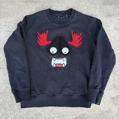 Moose Knuckles Sweater Mens Medium Black Thick Munster Sweatshirt