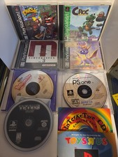 PlayStation 1 Game Lot with 6 Games, 3 Demo Discs - Croc, Spyro, Crash, Namco...