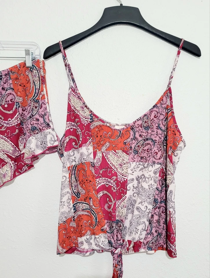 Secret Treasures Mujer Top XL Pantalones Cortos L Ropa de Dormir Cami Conjunto Paisley Patchwork  Foto 4 de 4