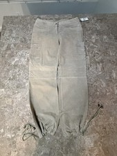 WILSON LEATHER Women 12 Maxima Tan Suede Cargo Pants Drawstring Cuff NWT- 129