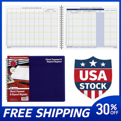 Adams Check Payment and Deposit Register, 8-1/2'' x 11'', 44 Pages (AFR60), White